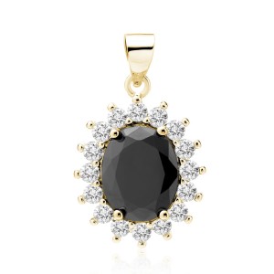 Pandantiv argint placat cu aur galben cu piatra neagra DiAmanti Z0685C1G_B-DIA (Argint 925‰ 3,2 g.) Pandantiv argint placat cu aur galben cu piatra neagra DiAmanti Z0685C1G_B-DIA (Argint 925‰ 3,2 g.)